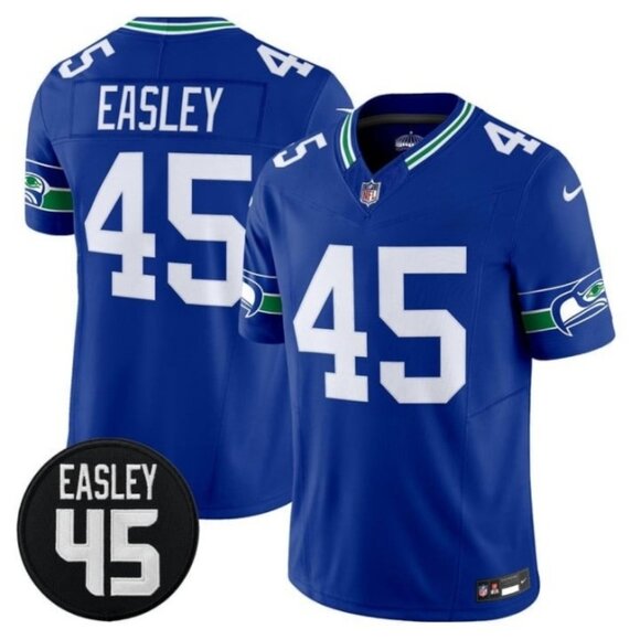 Mens or Youths Choose Kenny Easley Royal Vapor Stitched Jersey